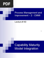 Process Management and Improvement - 2 - CMMI: Lecture # 40