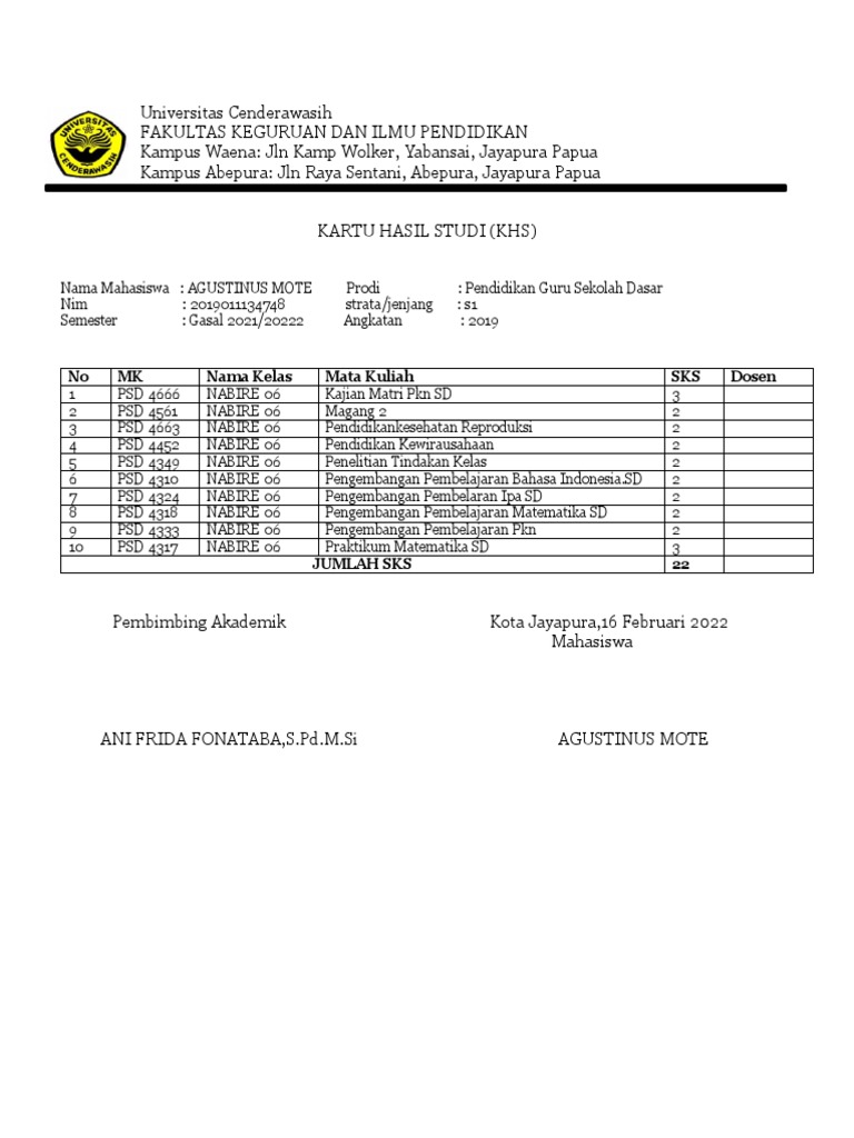 Universitas Cenderawasih PDF