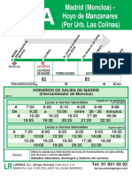 Horarios Hoyo Manzanares