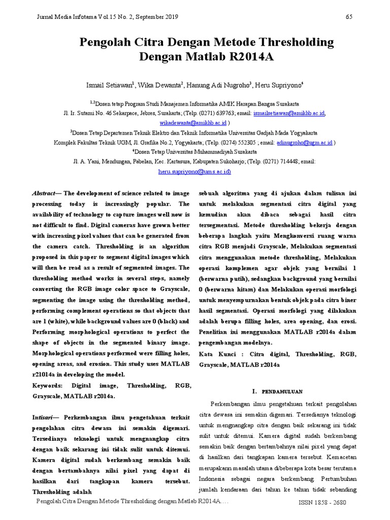 Jurnal Pengolahan Citra Digital (1-5) | PDF