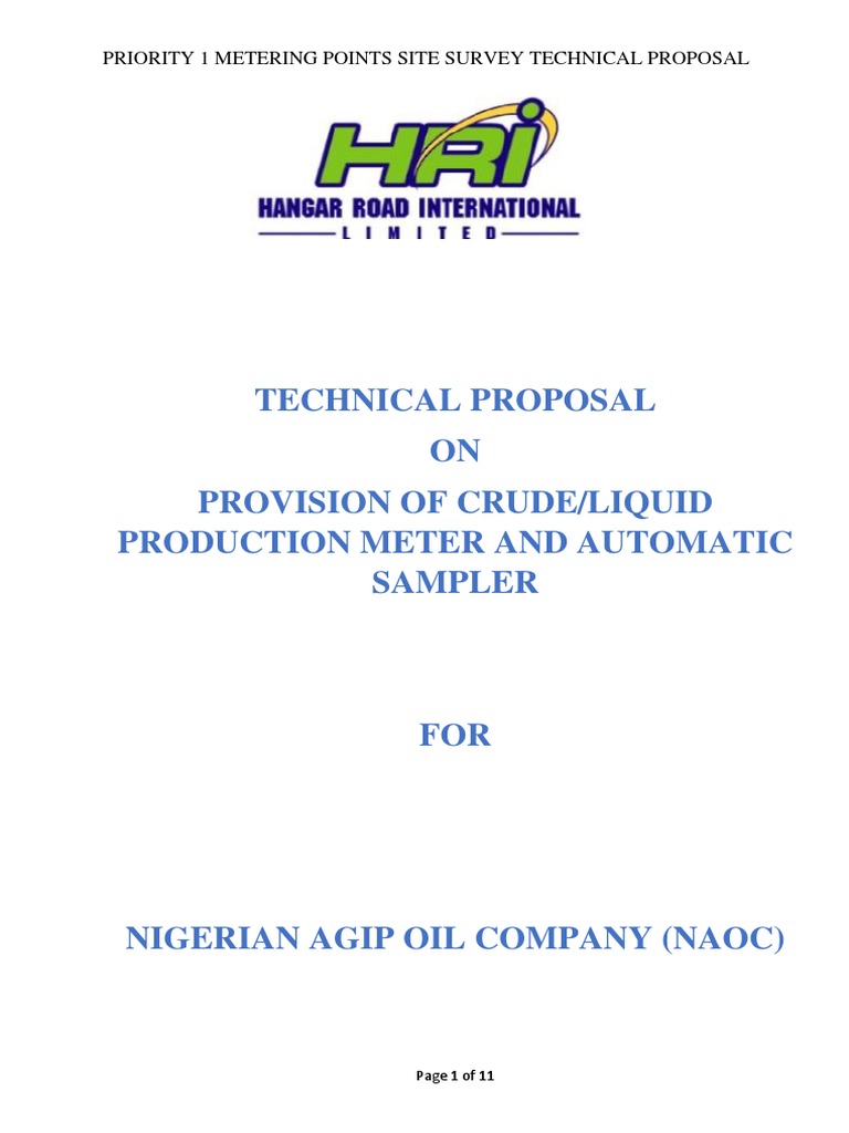 NAOC Metering Points Survey Proposal | PDF | Flow Measurement | Valve