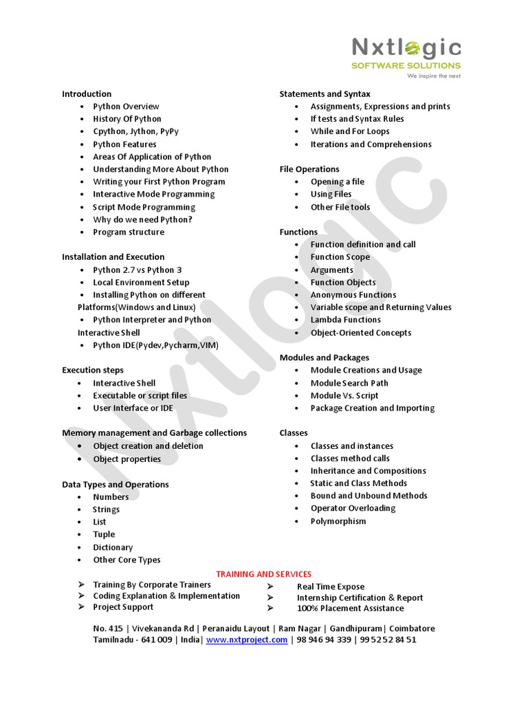 Internship Training in Python | PDF | Python (Programming Language ...