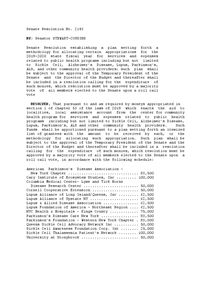 Senate Resolution No. 2141 - 2019 | PDF