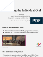 Introducing The Individual Oral: Brad Philpot For Students of IBDP English A: Language and Literature SL/HL