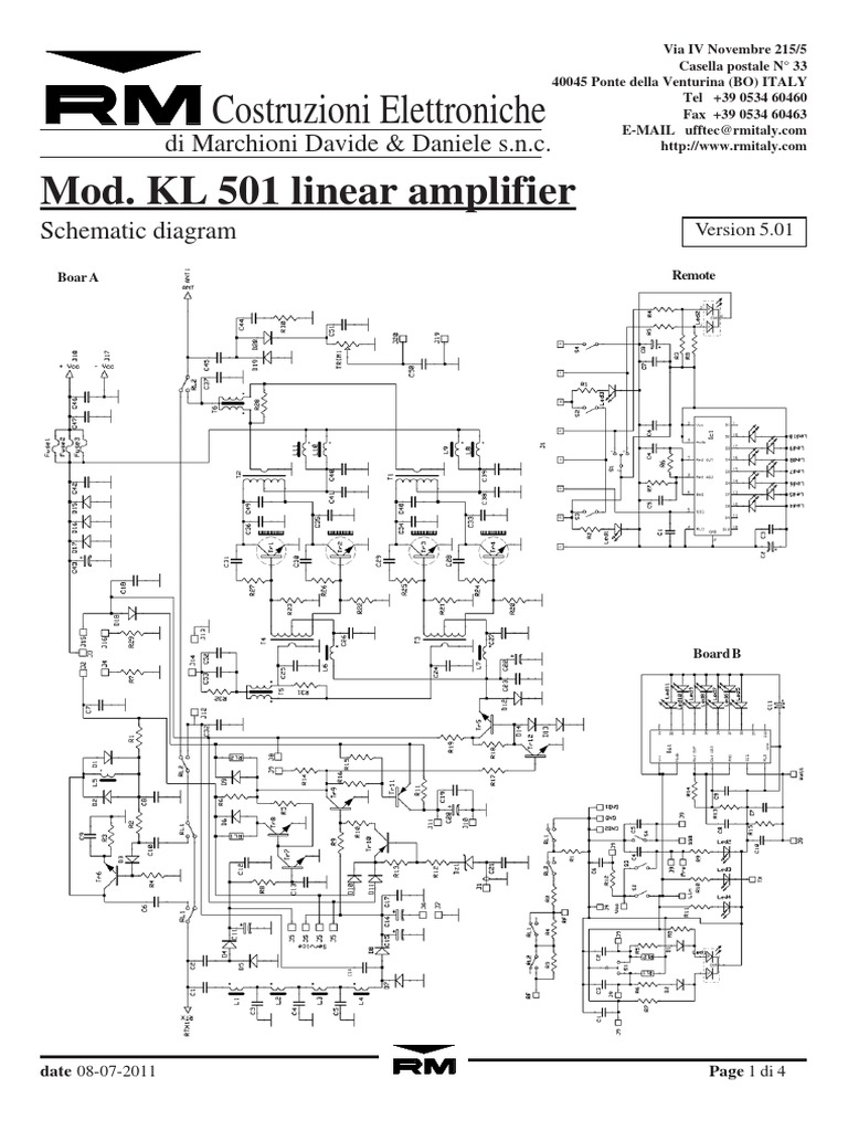 Costruzioni Elettroniche: Mod. KL 501 Linear Amplifier | PDF ...