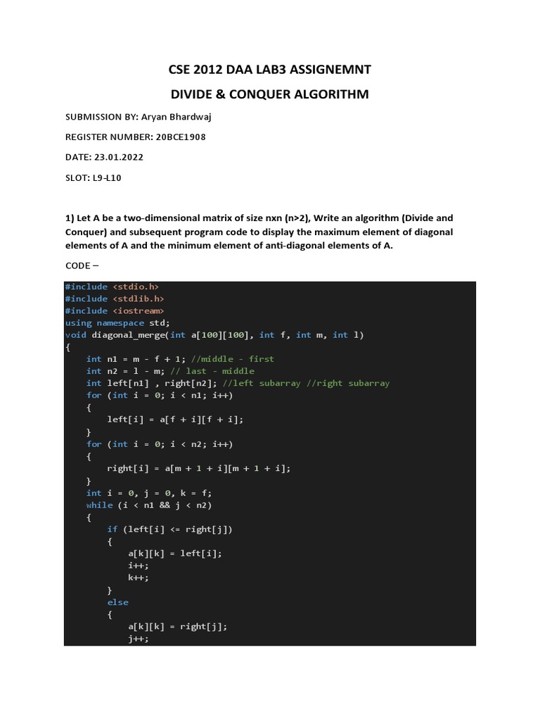 Analysis of Divide and Conquer Merge Sort Algorithm for Different Array Partitions PDF