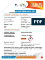 Hoja de Seguridad Alcohol Antiseptico 70%