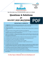 Questions & Solutions: Gujcet 2020 (Mathematics)