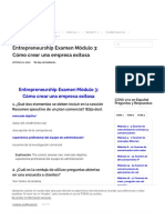 Entrepreneurship Examen Módulo 3 - Cómo Crear Una Empresa Exitosa - Español