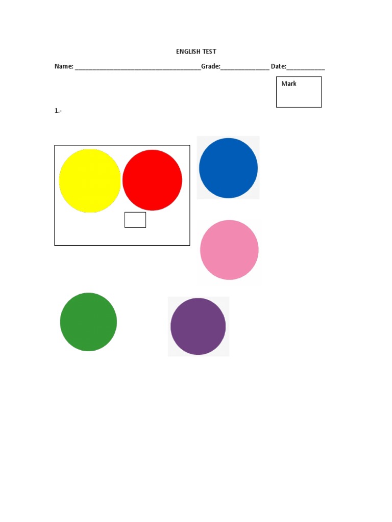 English Test Name: - Grade: - Date: - Mark | PDF