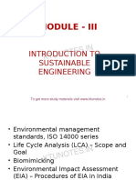 Module - Iii: Introduction To Sustainable Engineering