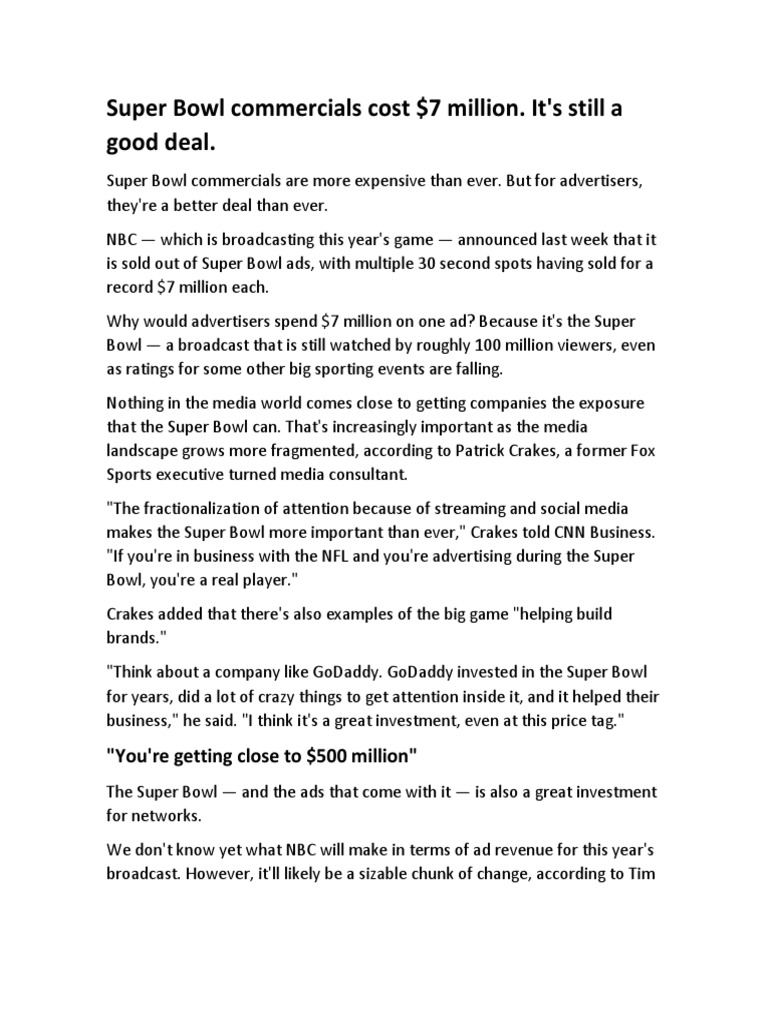 Super Bowl Commercials PDF Super Bowl Commercials Advertising