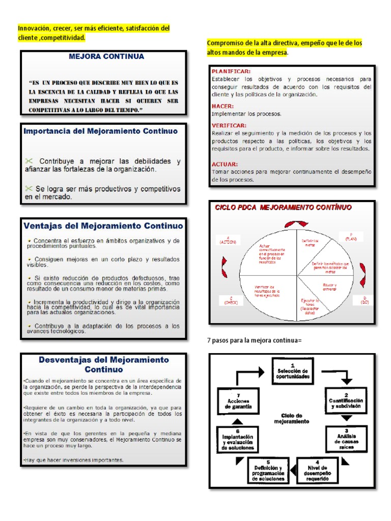 Mejora Continua en 7 Pasos | PDF | Business | Calidad (comercial)