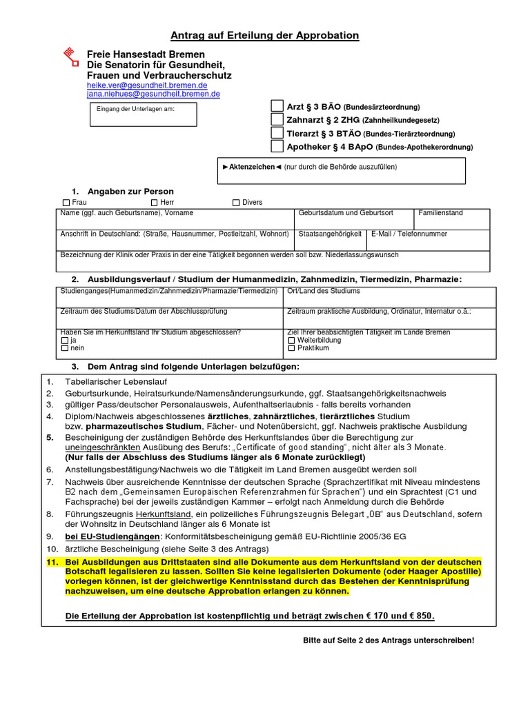 Antrag auf approbation hamburg _ approbation drittstaat hamburg – Akapv