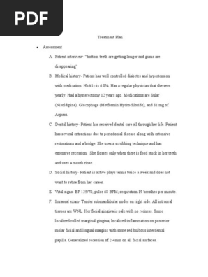 dental hygiene ii treatment plan 2
