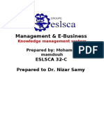 Management & E-Business: Eslsca 32-C Prepared To Dr. Nizar Samy