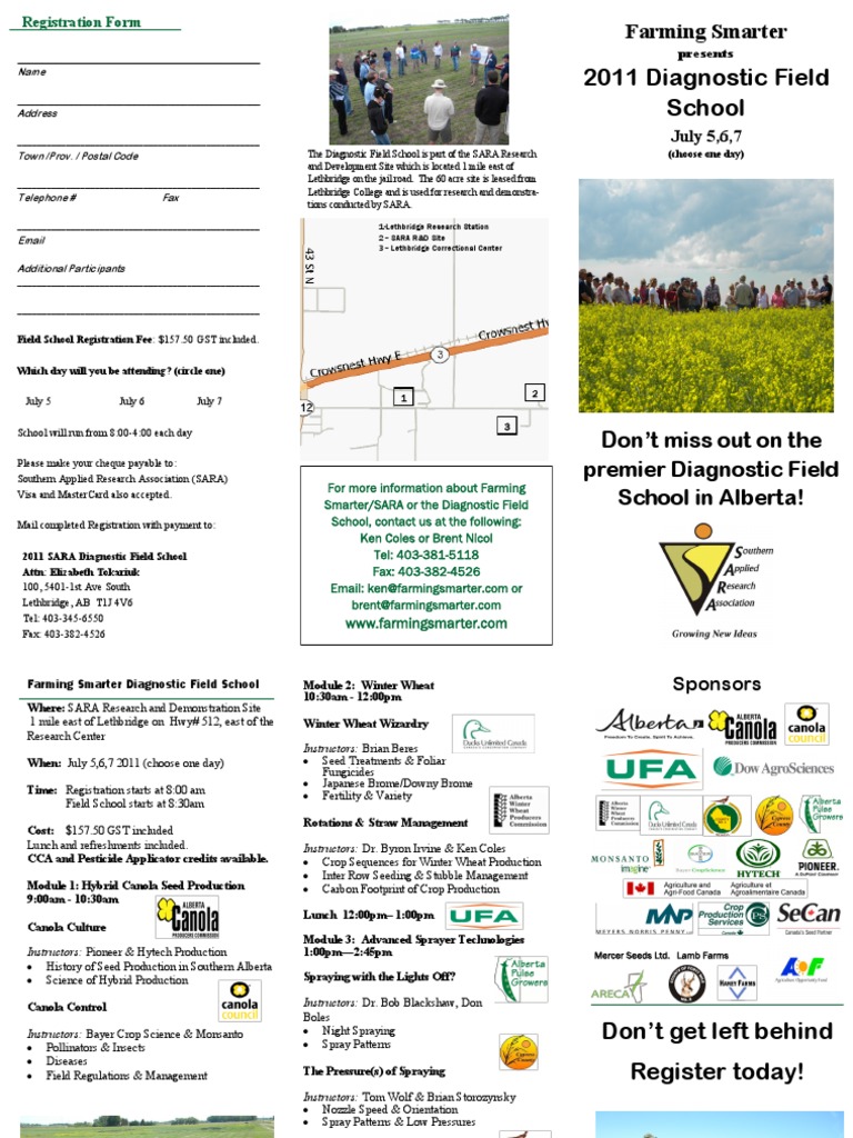 401 2011 Field School Brochure | PDF | Agriculture | Agronomy