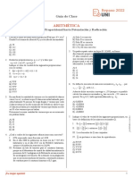 Guía de clase de aritmética con repaso de lógica proposicional, potenciación y radicación