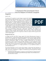 Simpson Thacher, Last Weeks FCPA Decision in the Governments Favor is a Limited Setback for Subject of Federal Corruption Inquiries