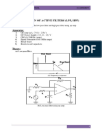 Design of Active Filters (LPF, HPF) : Aim: Apparatus