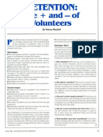 Retention + & - Volunteers
