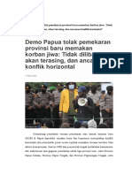 Demo Papua Tolak Pemekaran Provinsi Baru Memakan Korban Jiwa