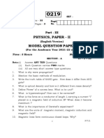 Physics, Paper - Ii Model Question Paper: Part - III