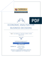 Economic Analysis For Business Decisions: Individual Assignment-2