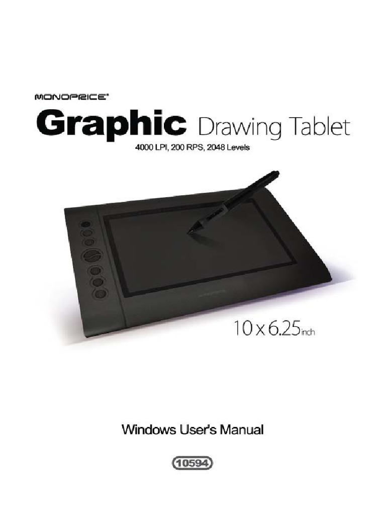 Monoprice Graphic Drawing Tablet Manual 10594 Win Manual 131030
