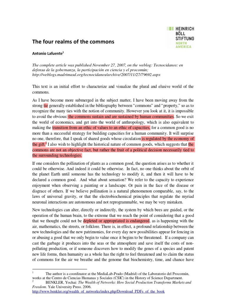 Understanding the Four Realms of Commons | PDF | Human | Common Good