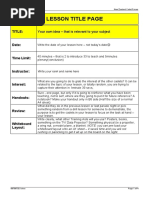 LESSON Planning Help Sheet