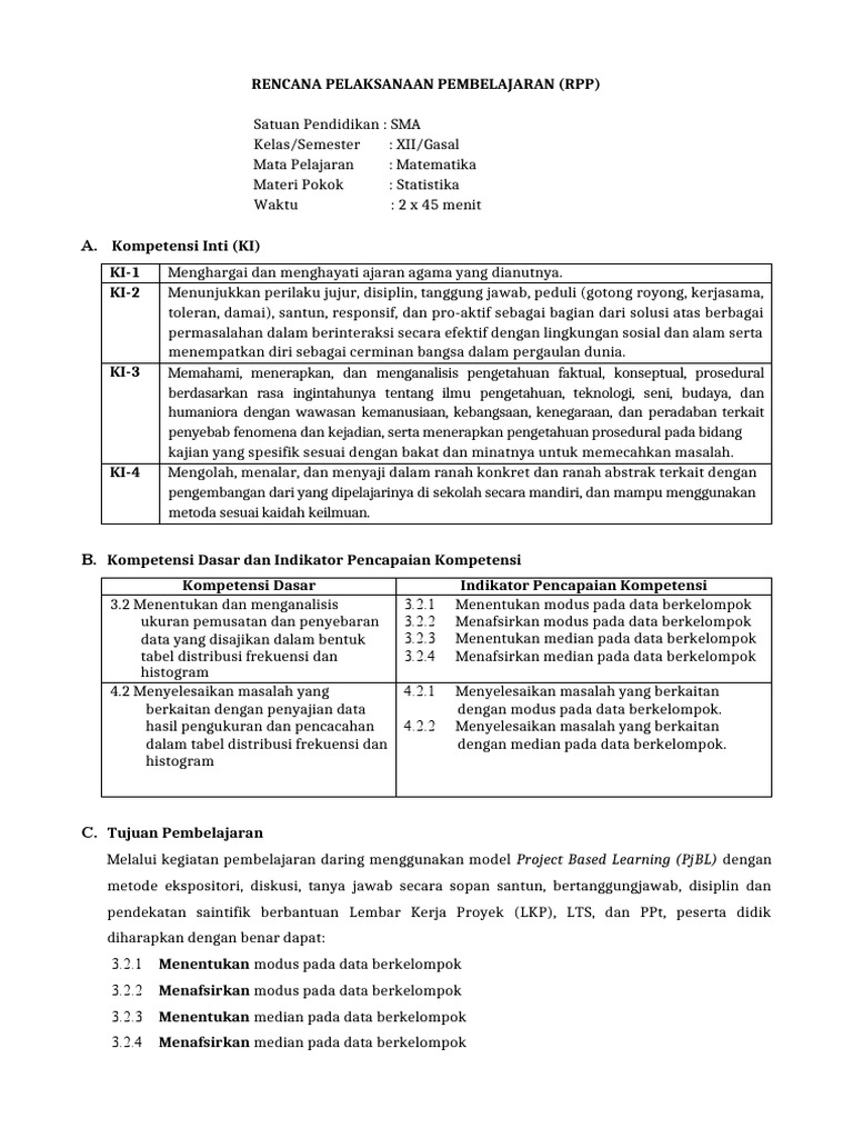 Rpp pjbl matematika pdf