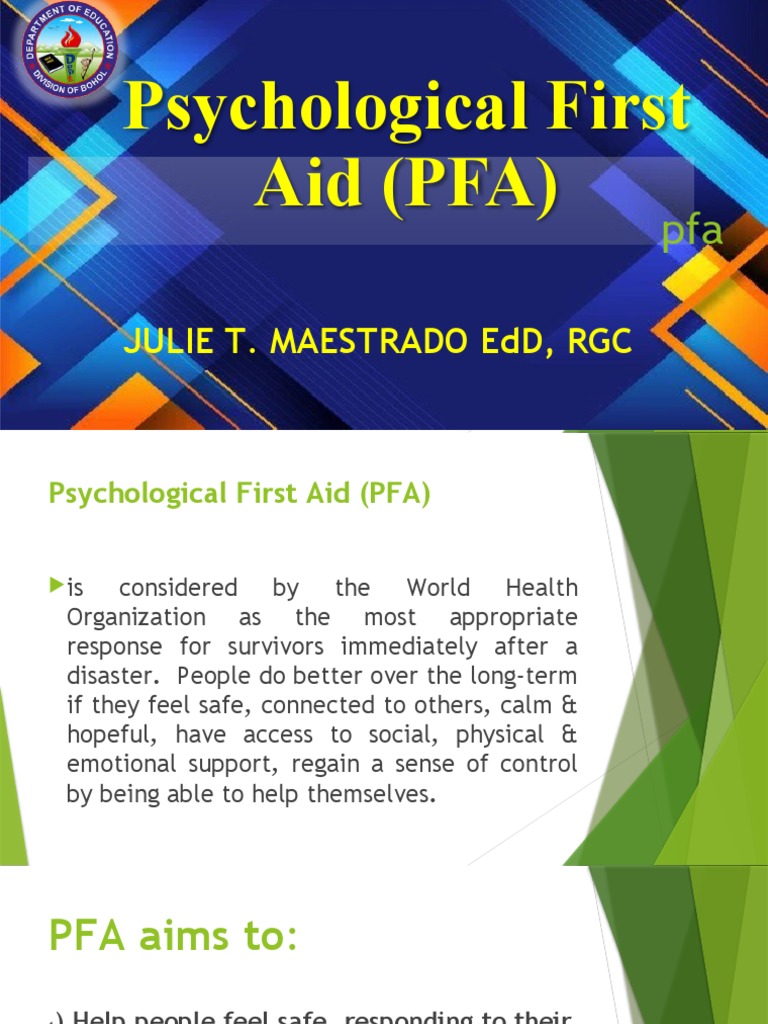 Psychological First Aid (PFA) | PDF