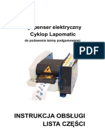 Instrukcja Obsługi Lista Części: Dyspenser Elektryczny Cyklop Lapomatic