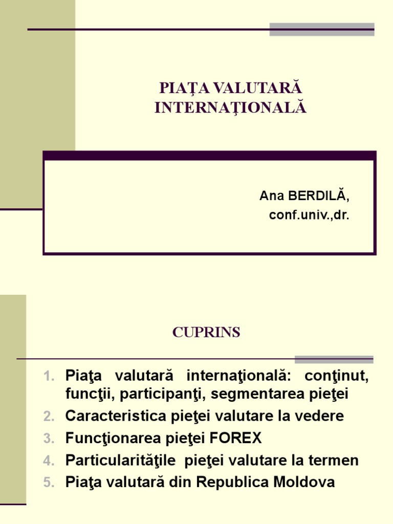 TEMA 5. Piata Valutara Internationala PDF