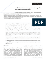 The Impact of Executive Function On Response To Cognitive Behavioral Therapy in Late-Life Depression