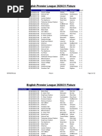 English Premier League 2020/21 Fixture: Round Number Date Location Home Team Away Team