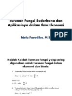 Turunan Fungsi Sederhana Dan Aplikasinya Dalam Ilmu Ekonomi