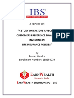 A Study On Factors Affecting Customers Preference Towards Investing in Life Insurance Policies
