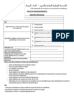 Fiche de Renseignements Master Specialise: Nom Prénom CNE CNI