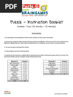 Instruction Booklet Puzzles