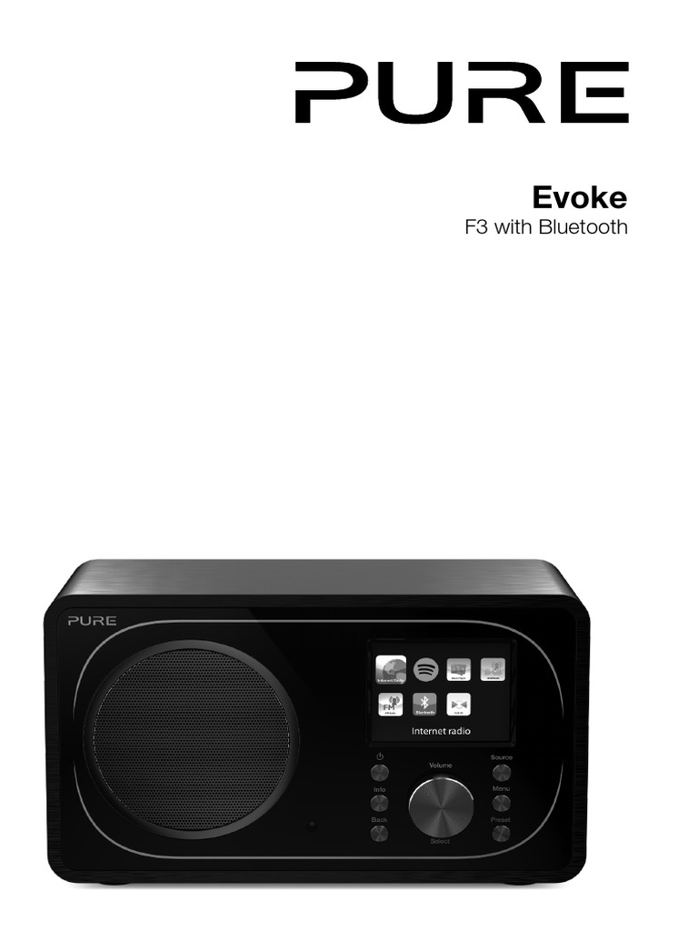 Radio Pure Evoke F3 User Guide PDF Spotify Wi Fi