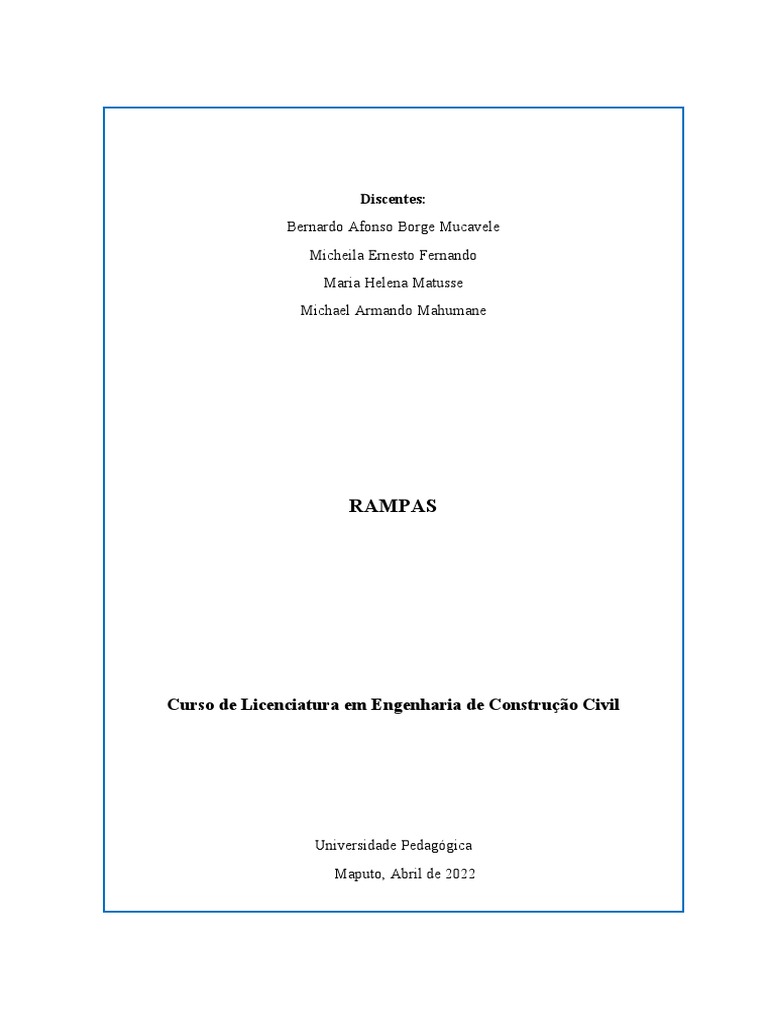Estudo sobre Rampas na Engenharia Civil | PDF | Acessibilidade