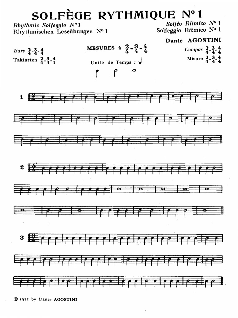 Solfeggio Ritmico (Dante Agostini) | PDF