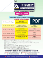 Grade X Online/Offline Class Timetable Biology, Maths, Chemistry Topics