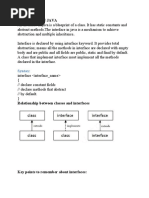 INTERFACE Notes