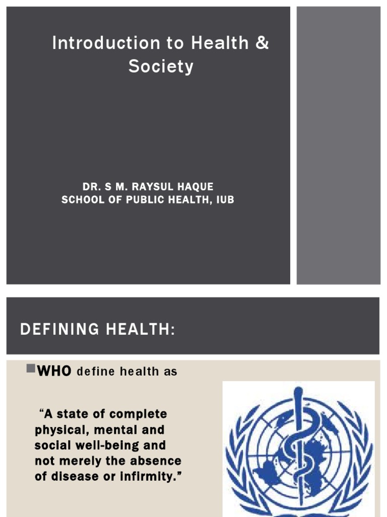 Introduction to Health and Society | PDF | Mental Health | Psychology