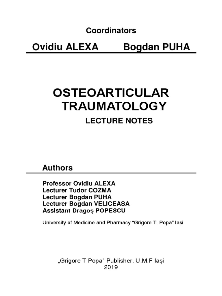 Osteoarticular Traumatology Notes | PDF | Bone | Thrombosis