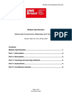 Advanced Construction Materials and Technology: Module Specification Student and Academic Services