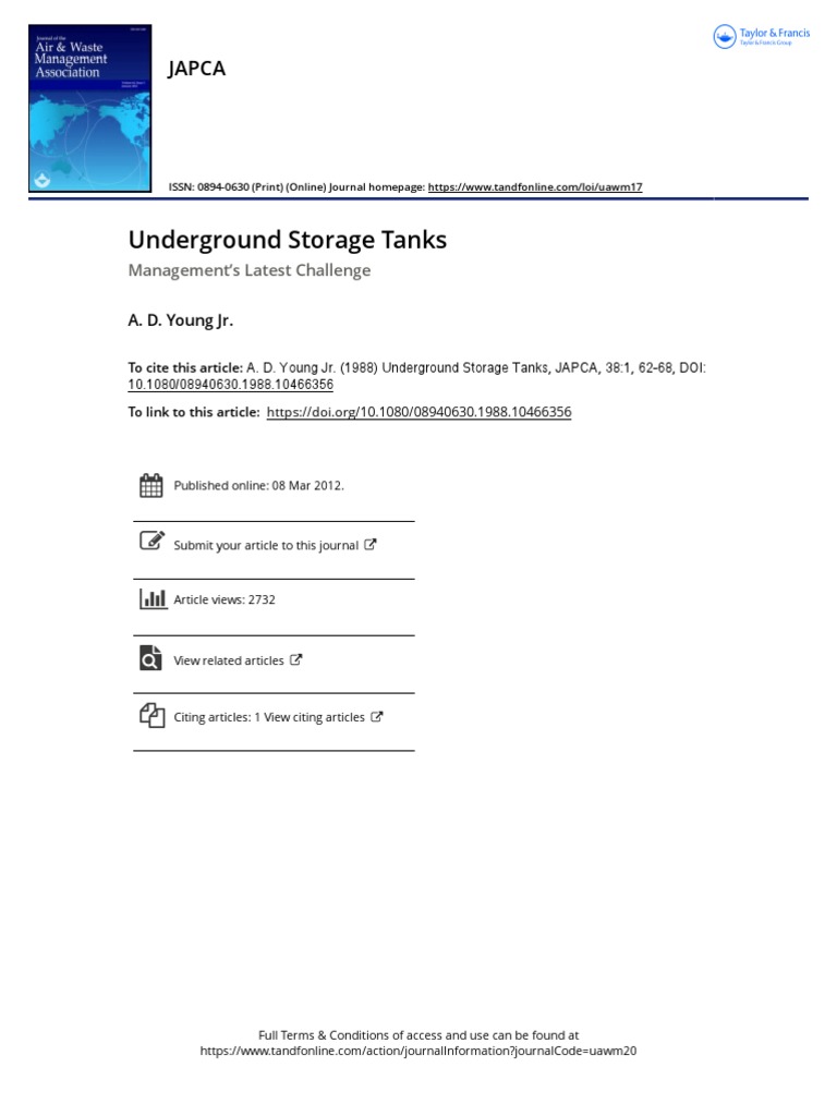 Underground Storage Tanks PDF Resource Conservation And Recovery